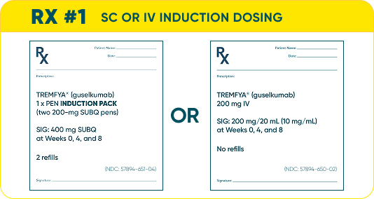 RX for TREMFYA® PEN Induction Pack or TREMFYA® 200 mg IV
