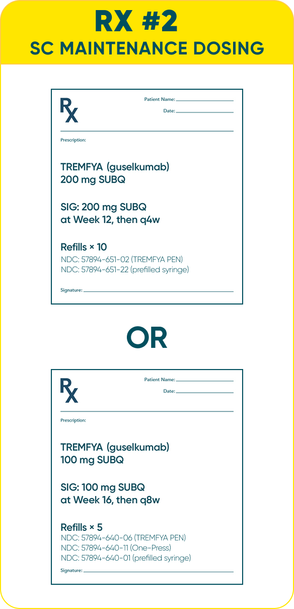 RX for TREMFYA® 200 mg SUBQ or TREMFYA® 100 mg SUBQ