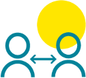 Two people connecting icon