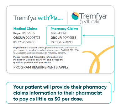 Tremfya withMe savings program card