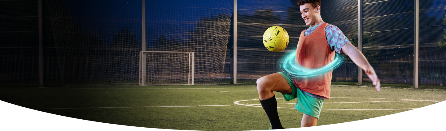 Adult man playing soccer