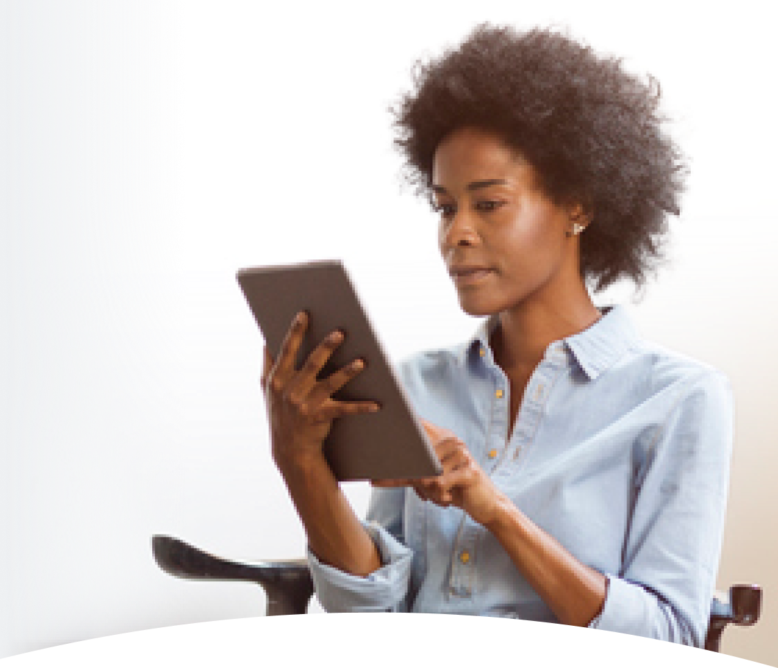 Woman on a tablet